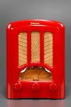 Great Bright Red Emerson AU-190 ’Tombstone’ Catalin Radio - Rare